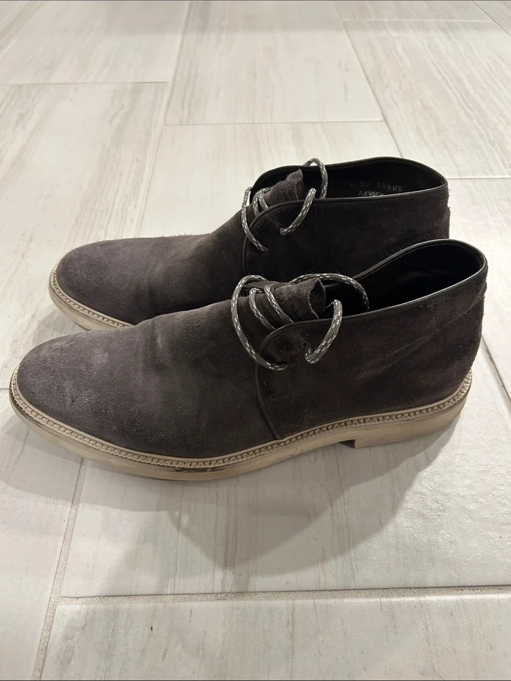 Men's Gray Suede Zegna Boots